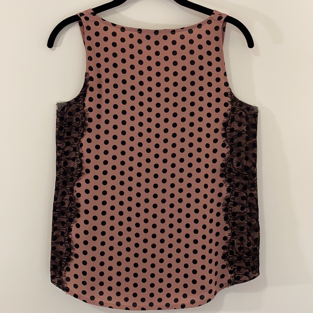 LOFT Polka Dot Lace Tank Top